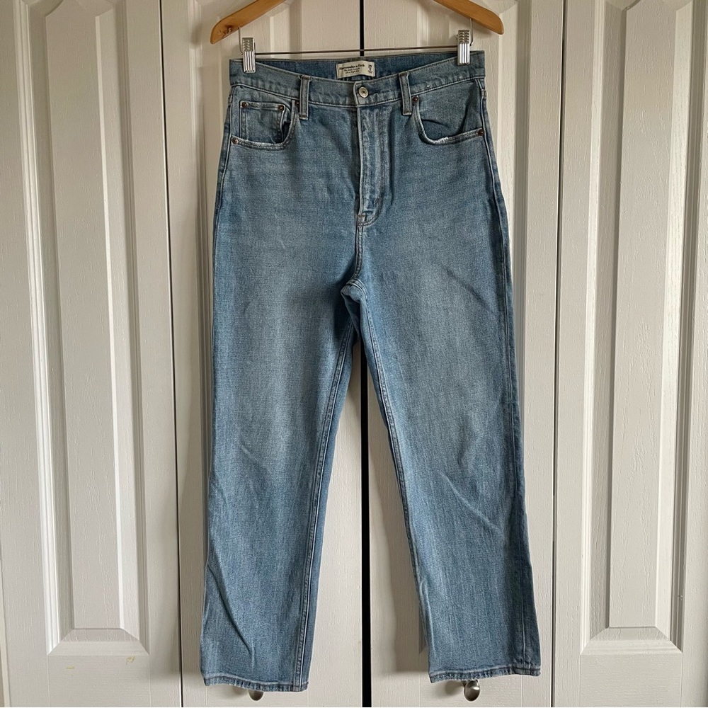 Abercrombie & Fitch The Ankle Straight Ultra High Rise Jeans Womens 8 Blue Denim